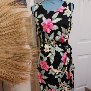 LA CABAÑA VINTAGE 90'S Y2K 2 PIECE FAUX WRAP SUMMER SHIFT DRESS WITH SHIRT